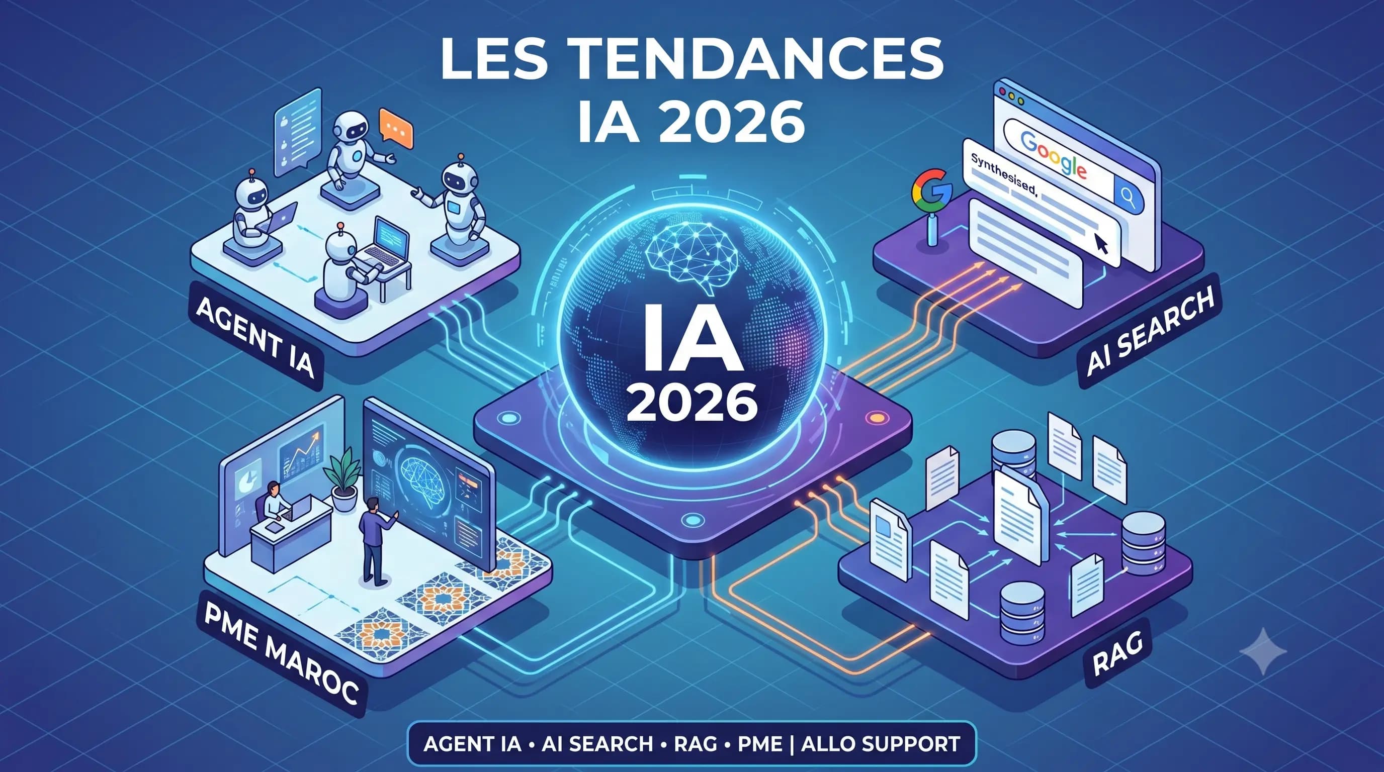 Les tendances IA 2026 : agent IA, AI search, RAG et PME Maroc