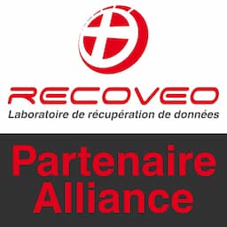 Badge Partenaire Alliance Recoveo — Récupération données salle blanche Maroc